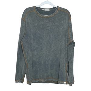 Jake Agaue Large Mens Gray Cotton Long Sleeve Round Neck Pullover T Shirt